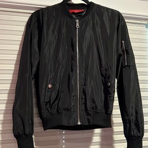 Black satin bomber jacket Akira Red Label